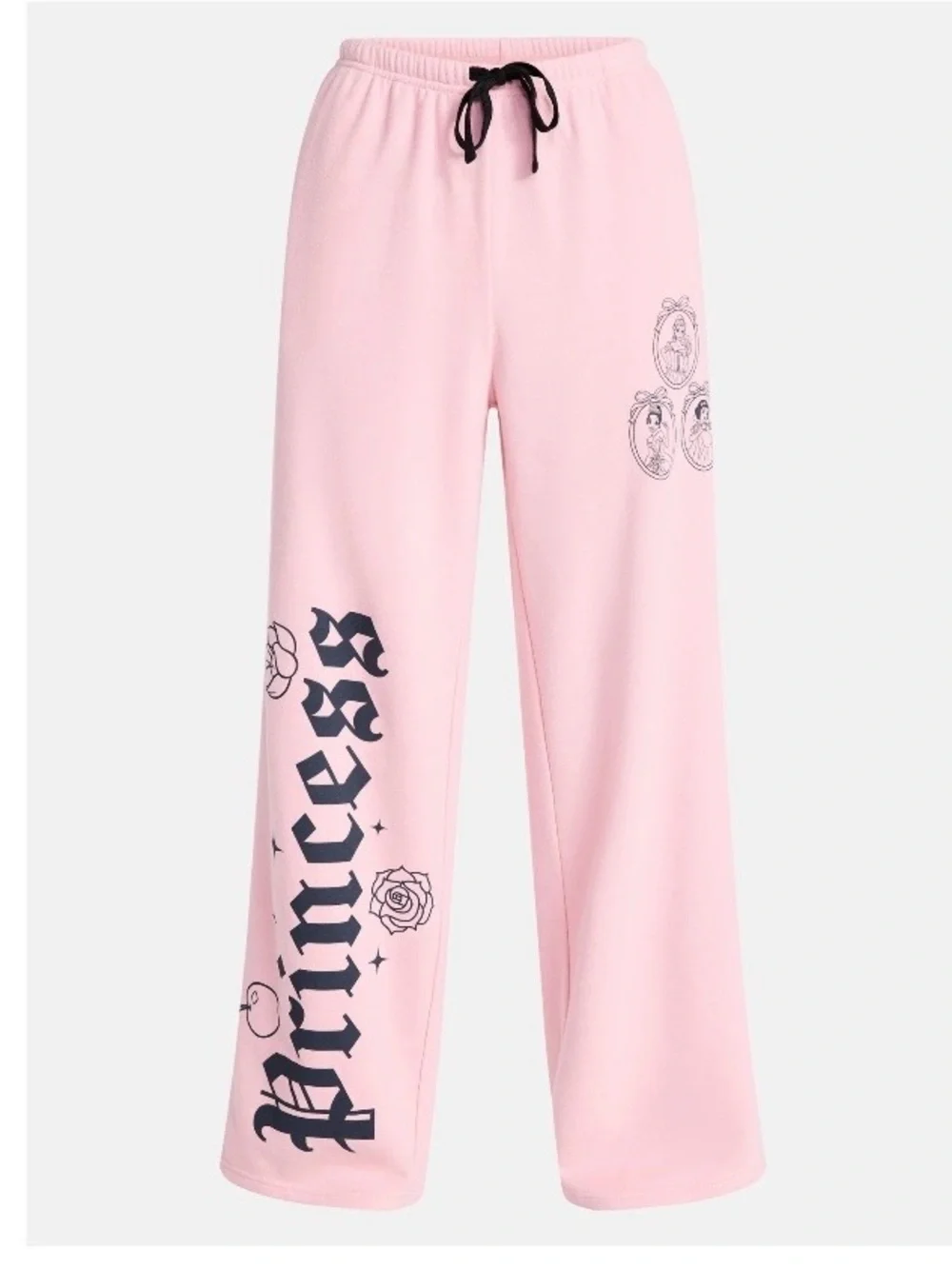 Disney Princess Pink Wide Leg Lounge Pants Womens XS Soft Girl Coquette - Picture 1 of 5